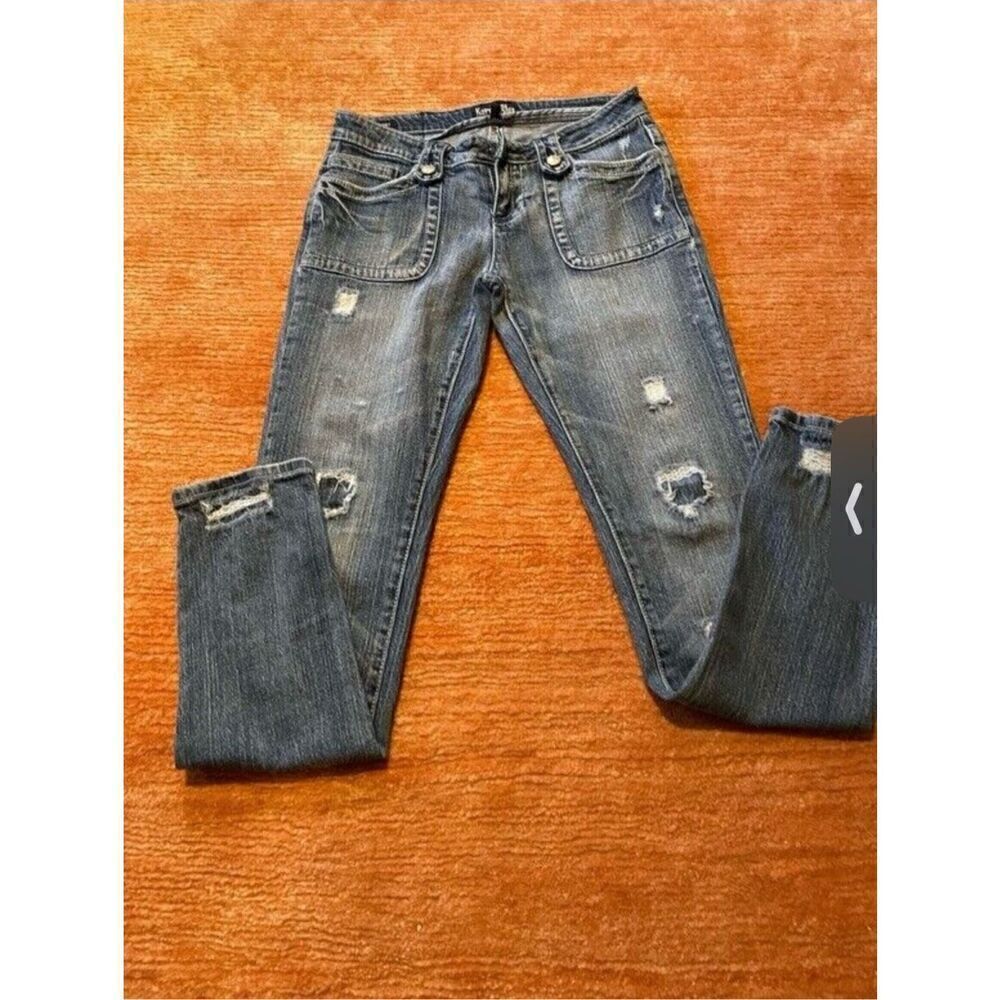 Karma Blue Ultra Stretch Skinny  Destroyed Jeans Women’s Size 5 (XS)